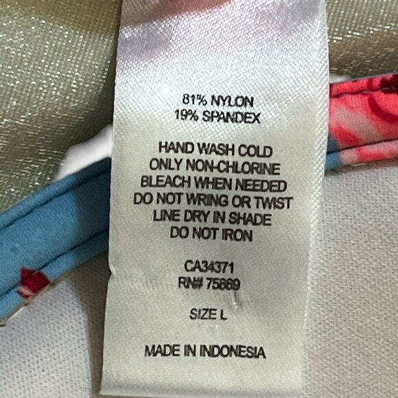 BETSEY JOHNSON Floral Bikini Top Size Large Built in Bra Adjustable Straps - Picture 7 of 9